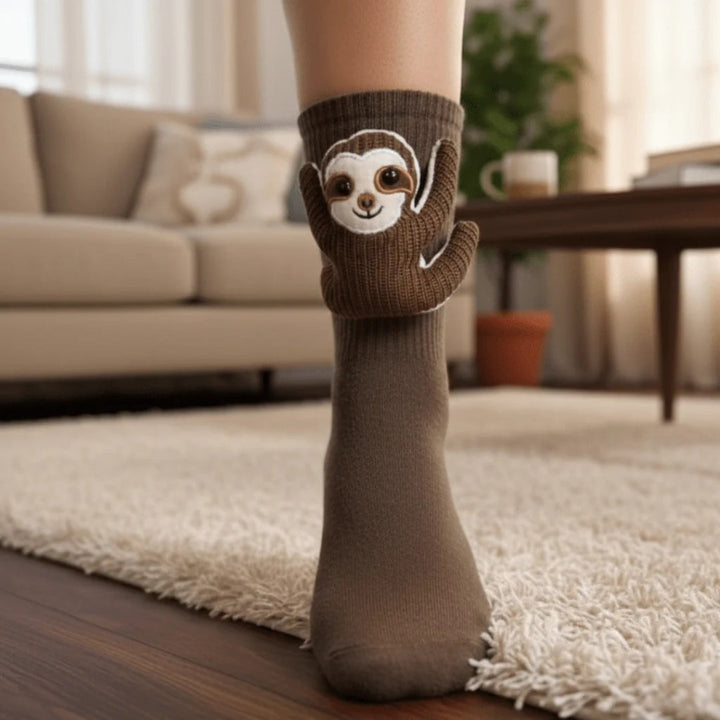 Cozy 3D Animal-Inspired Home Socks with Non-Slip Sole