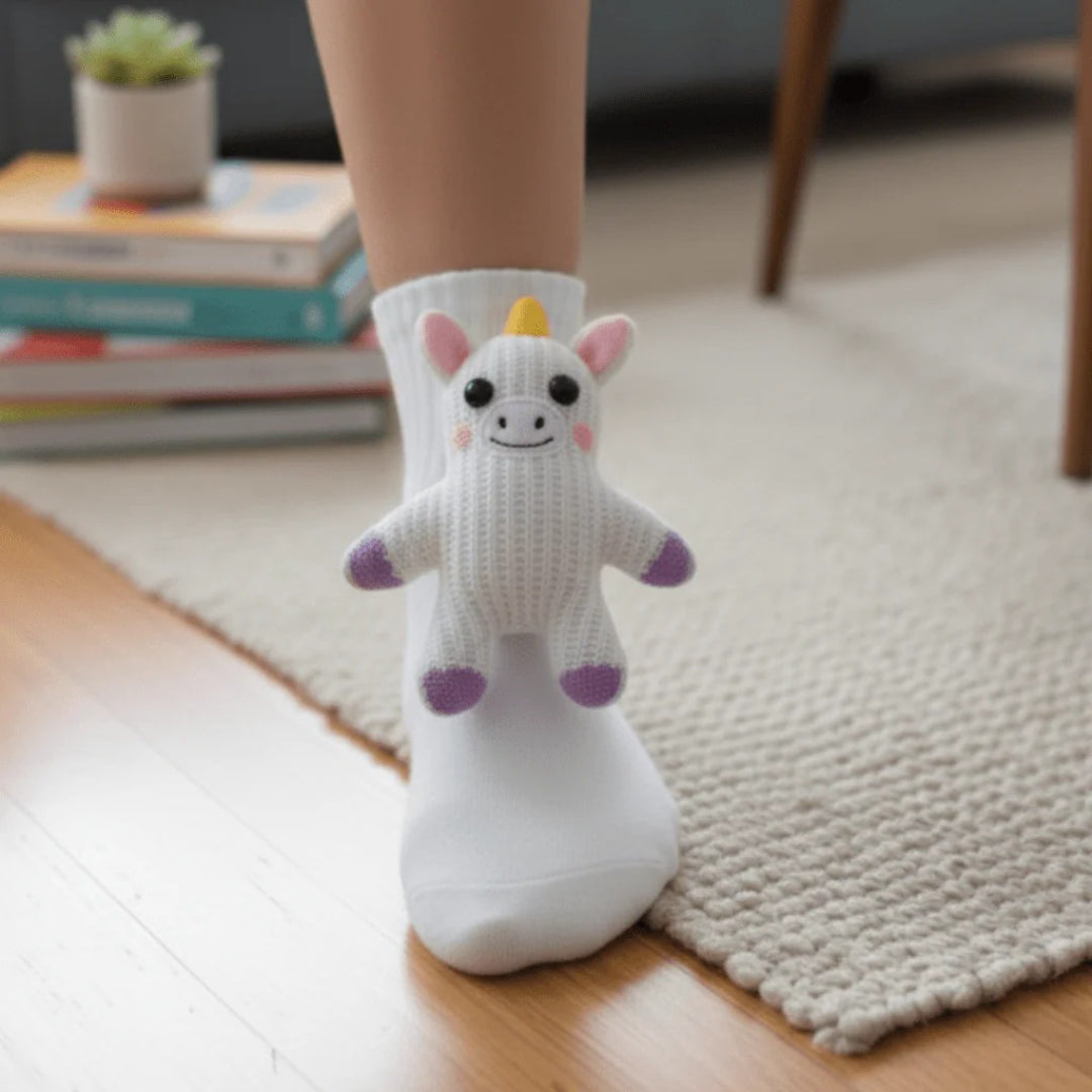 Cozy 3D Animal-Inspired Home Socks with Non-Slip Sole