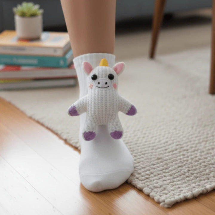 Cozy 3D Animal-Inspired Home Socks with Non-Slip Sole