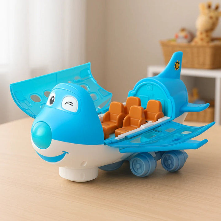 LED Action Airplane Toy with Light and Sound Effects
