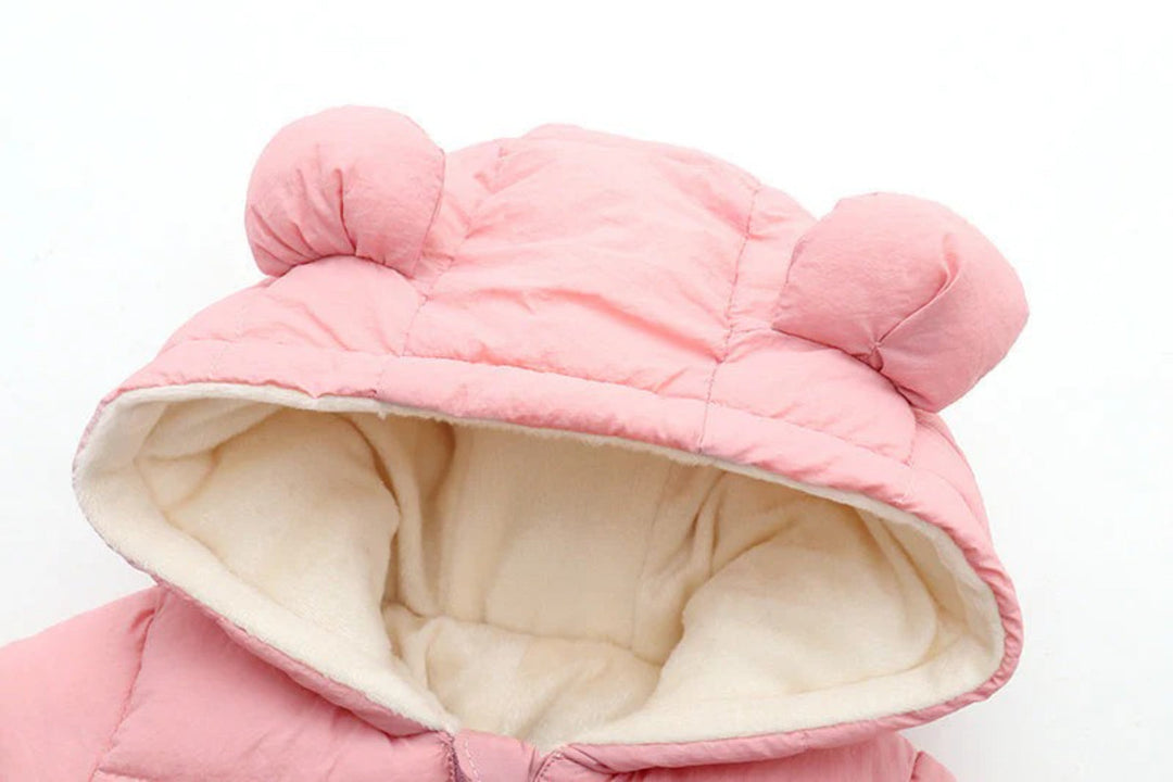 Fleece-Lined Infant Ski Suit with Matching Hat