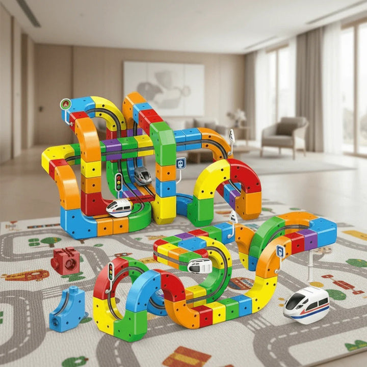 3D Track Train Set with Battery-Operated Locomotive