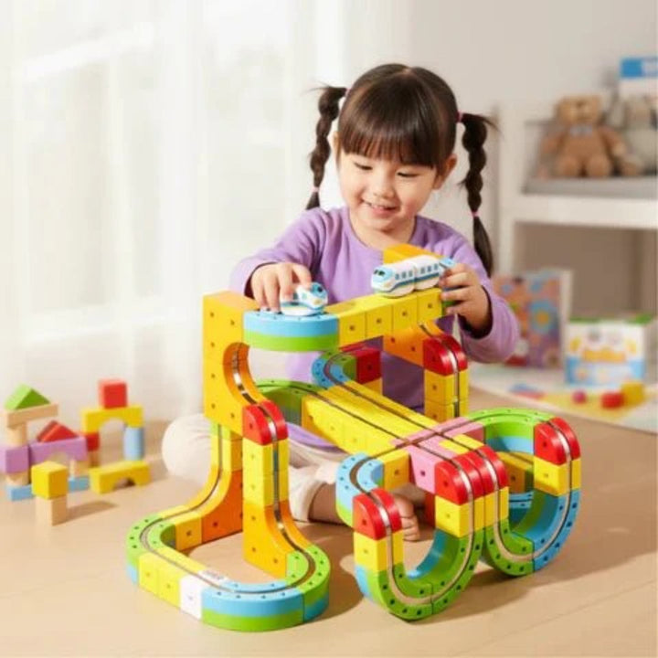3D Track Train Set with Battery-Operated Locomotive
