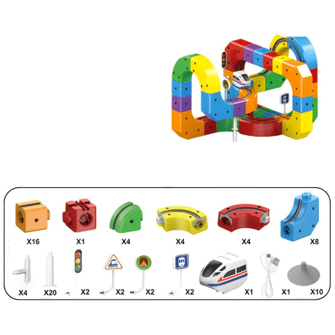 3D Track Train Set with Battery-Operated Locomotive