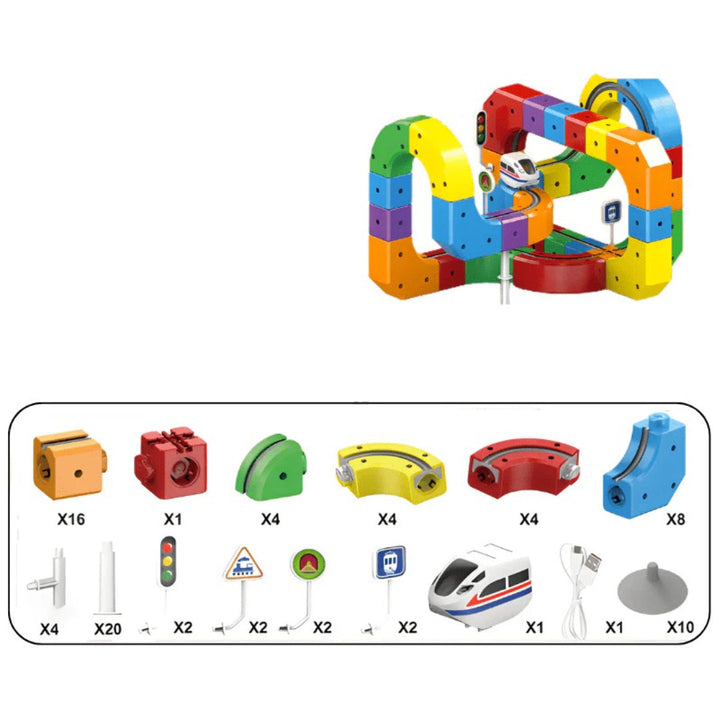 3D Track Train Set with Battery-Operated Locomotive