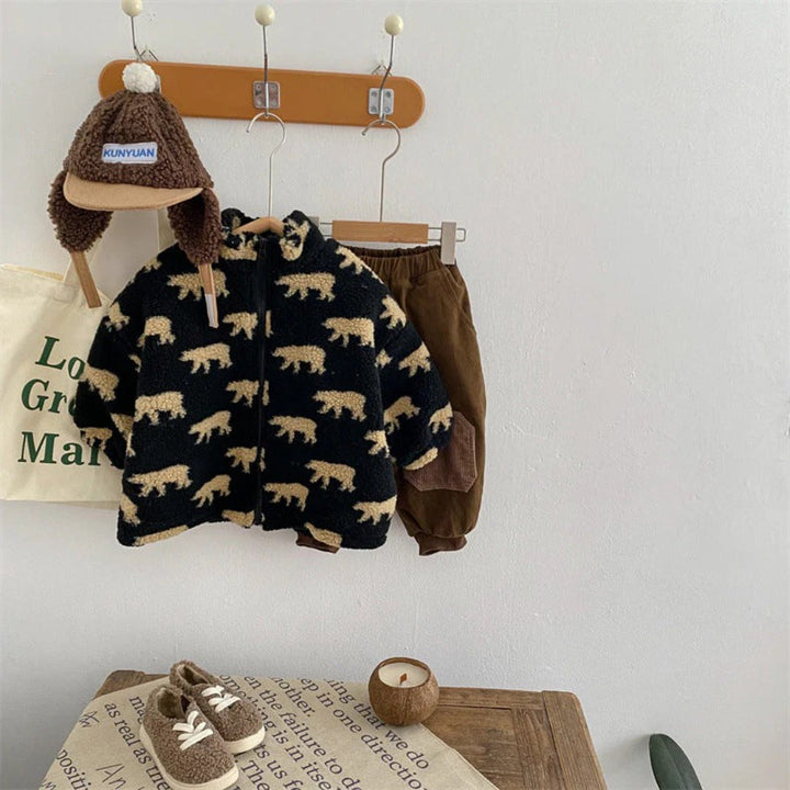 Unisex Fleece Vest Featuring Bear Design