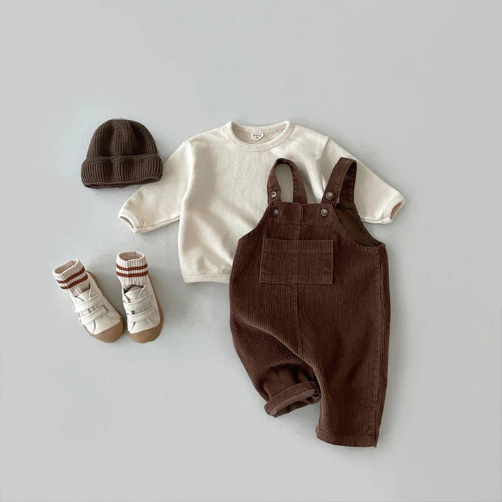 Unisex Cotton Striped Baby Overalls