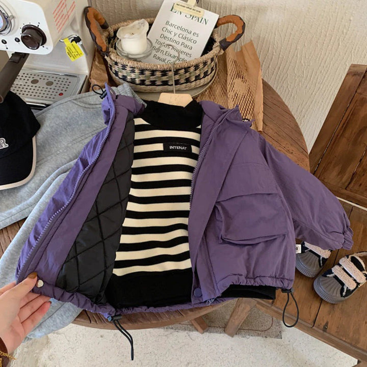 Unisex Polyester Hooded Windbreaker Jacket