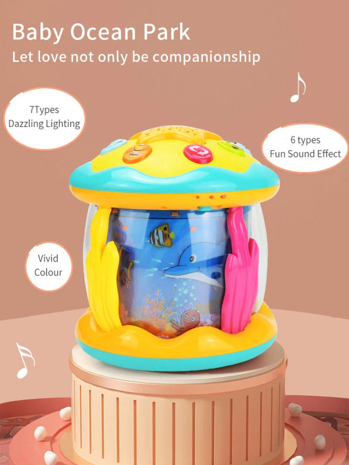Ocean-Themed Montessori Tummy Time Projector with Music