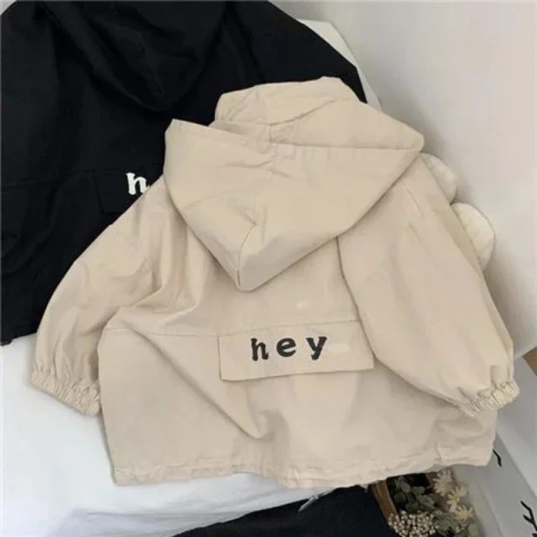 Unisex Kids' Hooded Windbreaker Jacket - Polyester