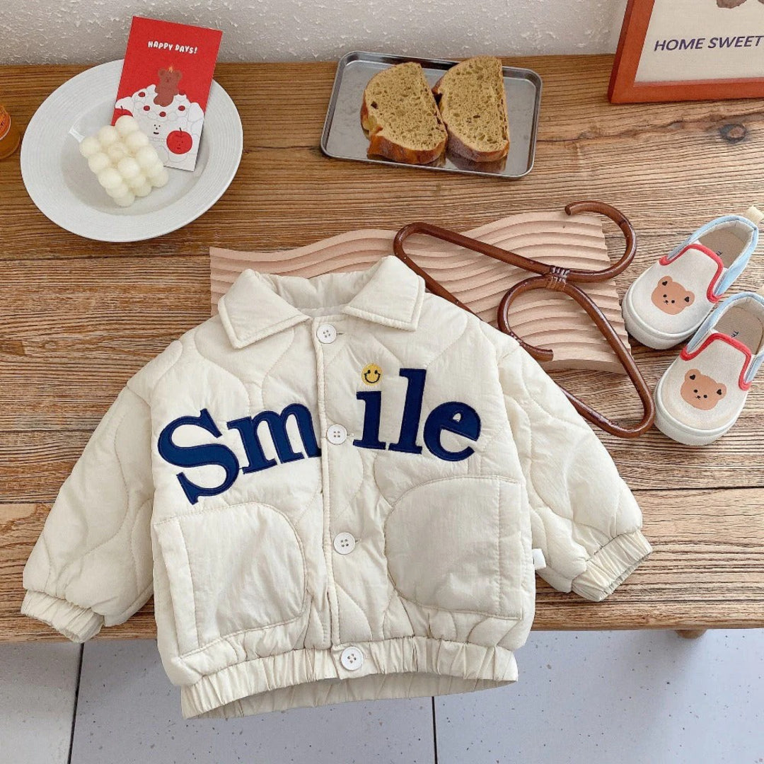 Unisex Kids' Quilted Jacket with Button Closure