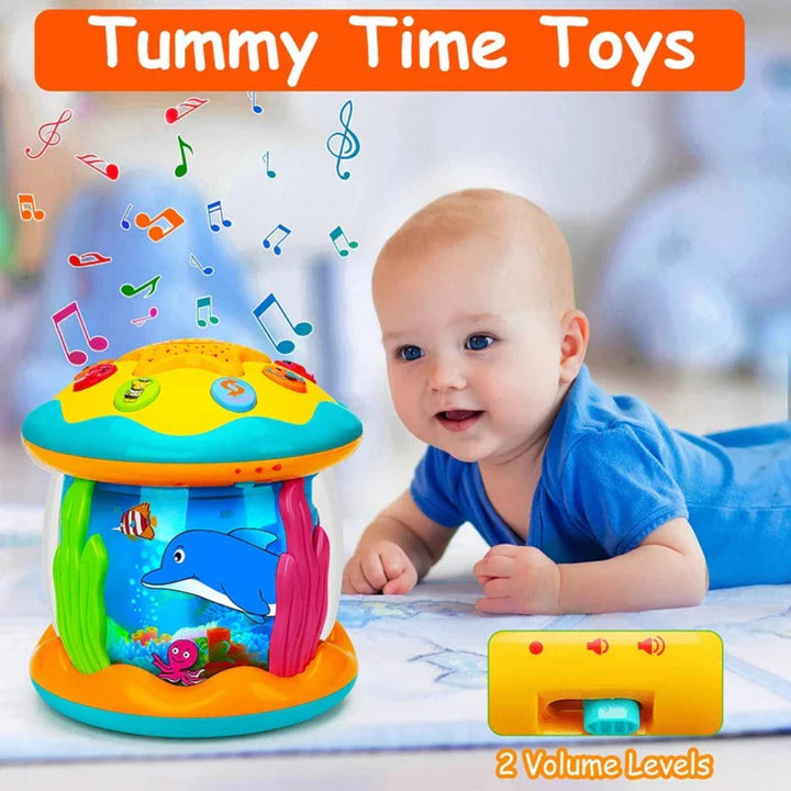 Ocean-Themed Montessori Tummy Time Projector with Music