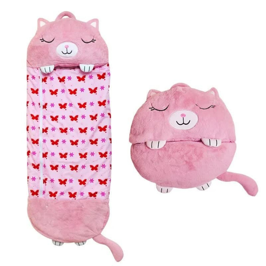 2-in-1 Plush Children's Sleeping Bag with Cuddly Toy