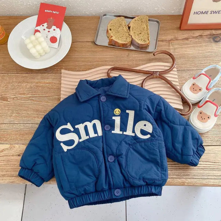 Unisex Kids' Quilted Jacket with Button Closure