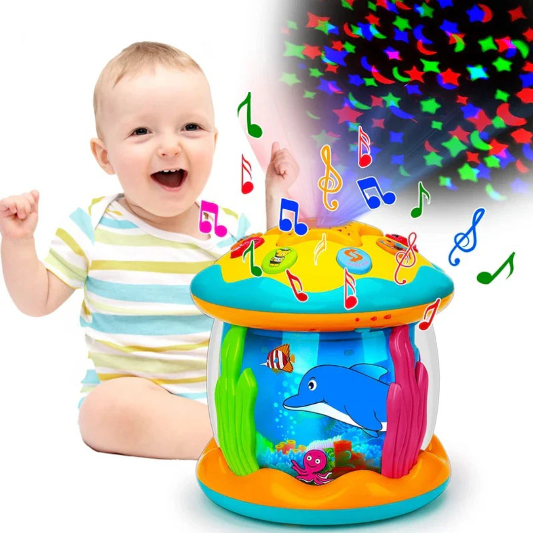 Ocean-Themed Montessori Tummy Time Projector with Music