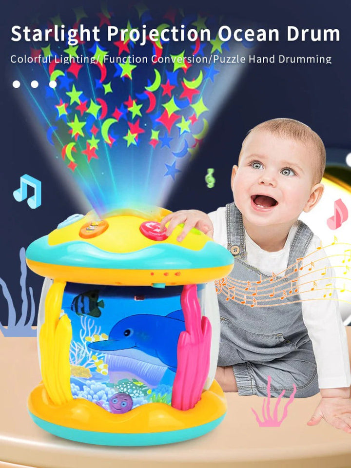 Ocean-Themed Montessori Tummy Time Projector with Music
