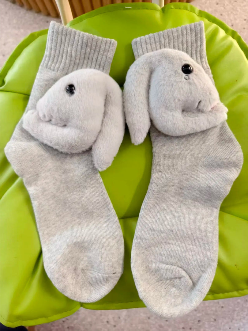 Cozy 3D Animal-Inspired Home Socks with Non-Slip Sole