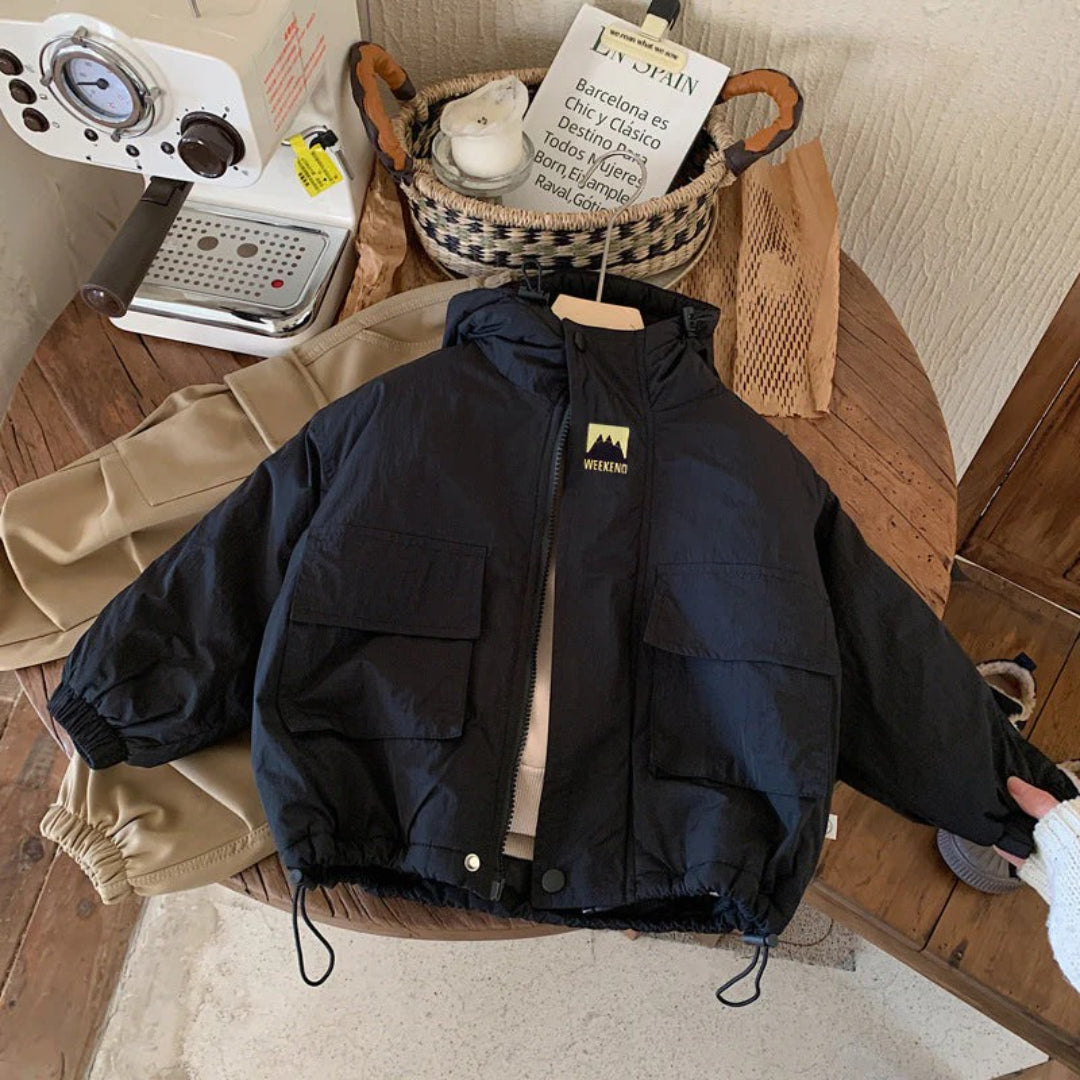 Unisex Polyester Hooded Windbreaker Jacket