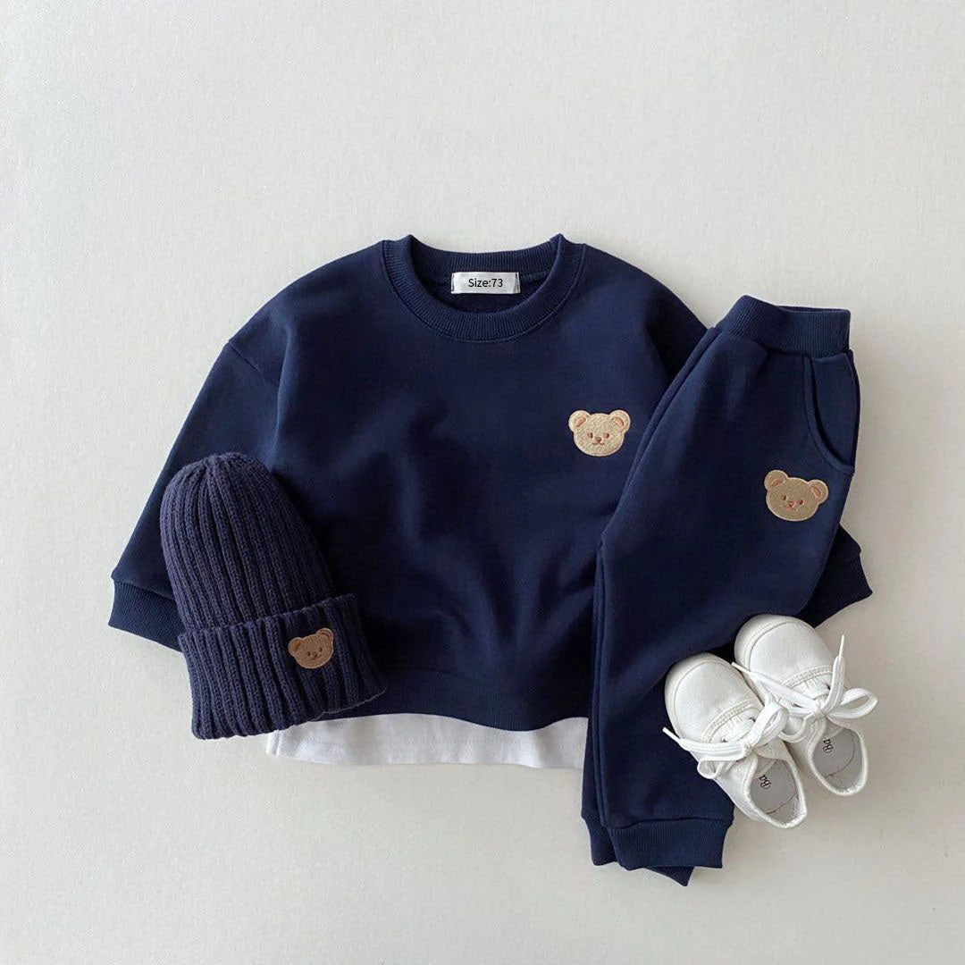 Infant Jogging Outfit: Sweatshirt, Pants, and Hat