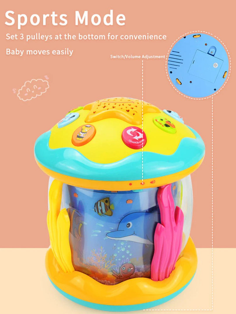 Ocean-Themed Montessori Tummy Time Projector with Music
