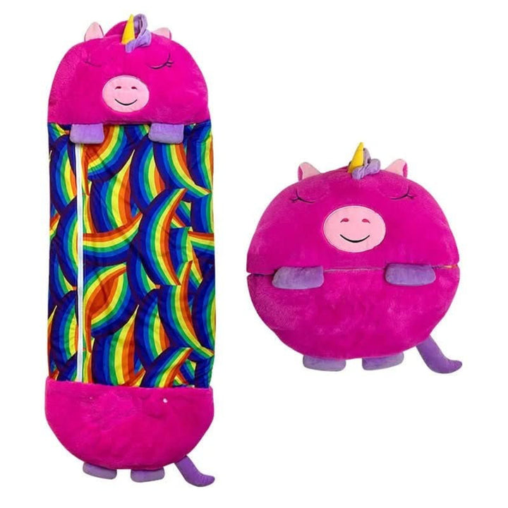 2-in-1 Plush Children's Sleeping Bag with Cuddly Toy