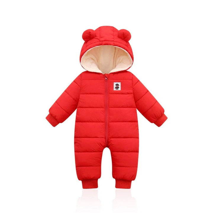 Fleece-Lined Infant Ski Suit with Matching Hat