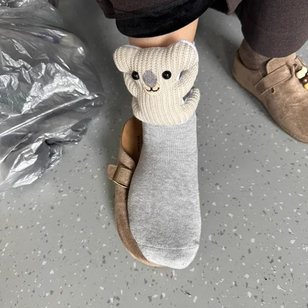 Cozy 3D Animal-Inspired Home Socks with Non-Slip Sole