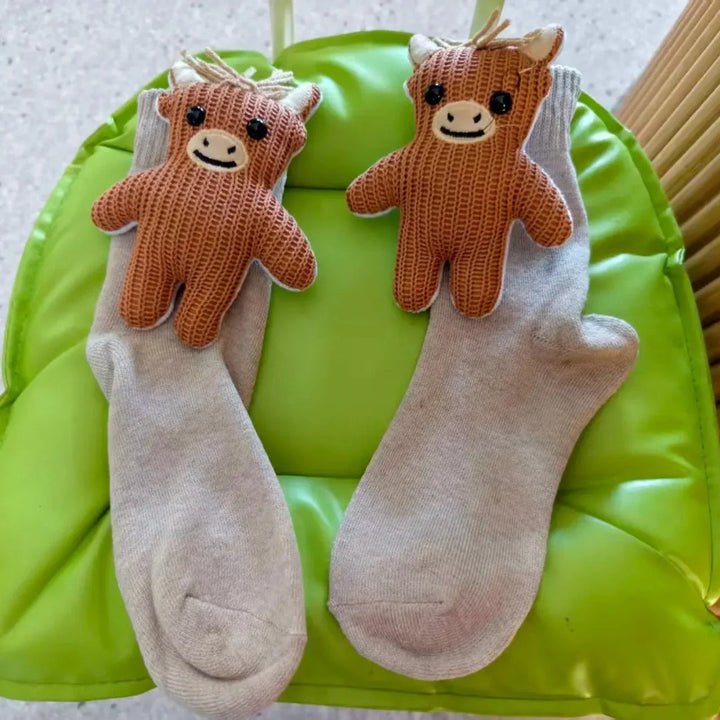 Cozy 3D Animal-Inspired Home Socks with Non-Slip Sole