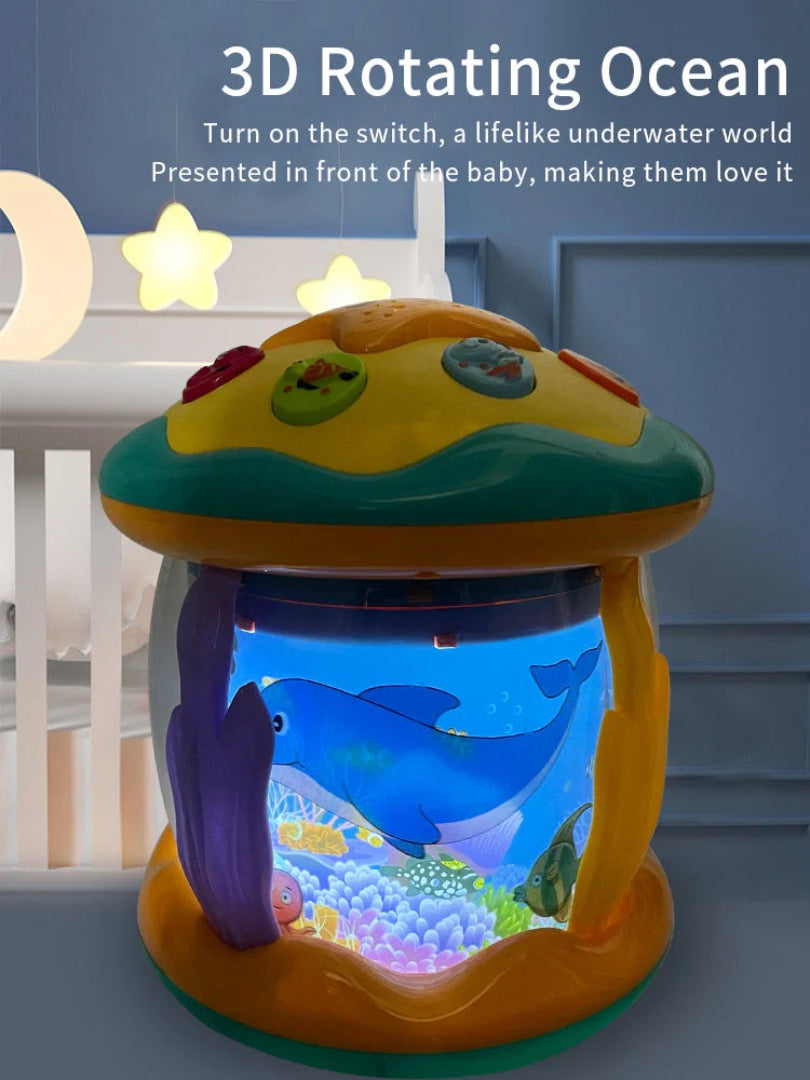 Ocean-Themed Montessori Tummy Time Projector with Music