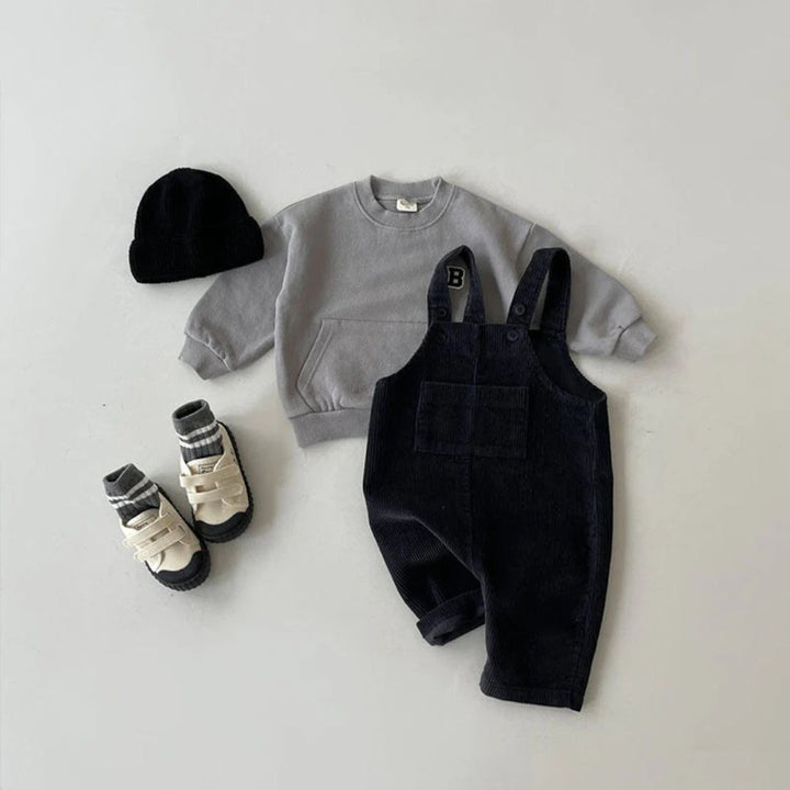 Unisex Cotton Striped Baby Overalls