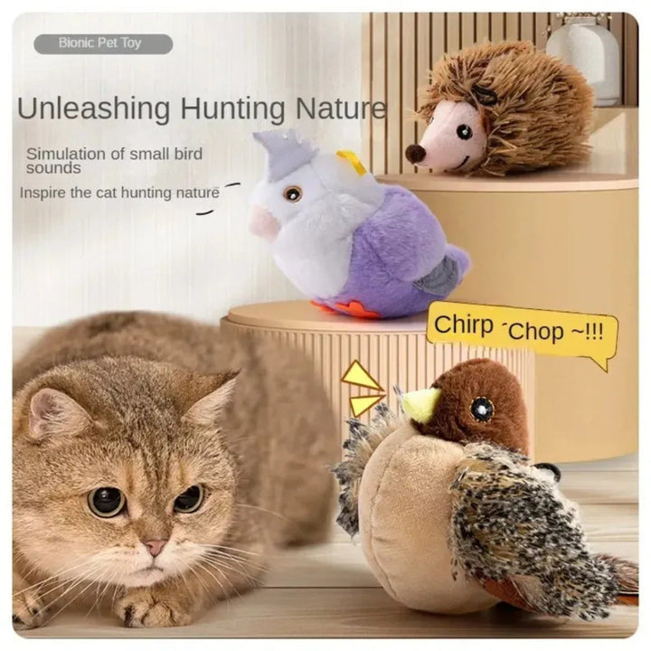Interactive Sound-Emitting Flying Bird Cat Toy