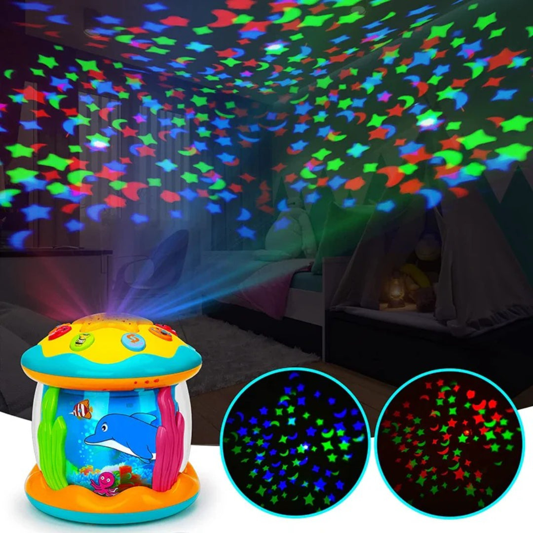 Ocean-Themed Montessori Tummy Time Projector with Music