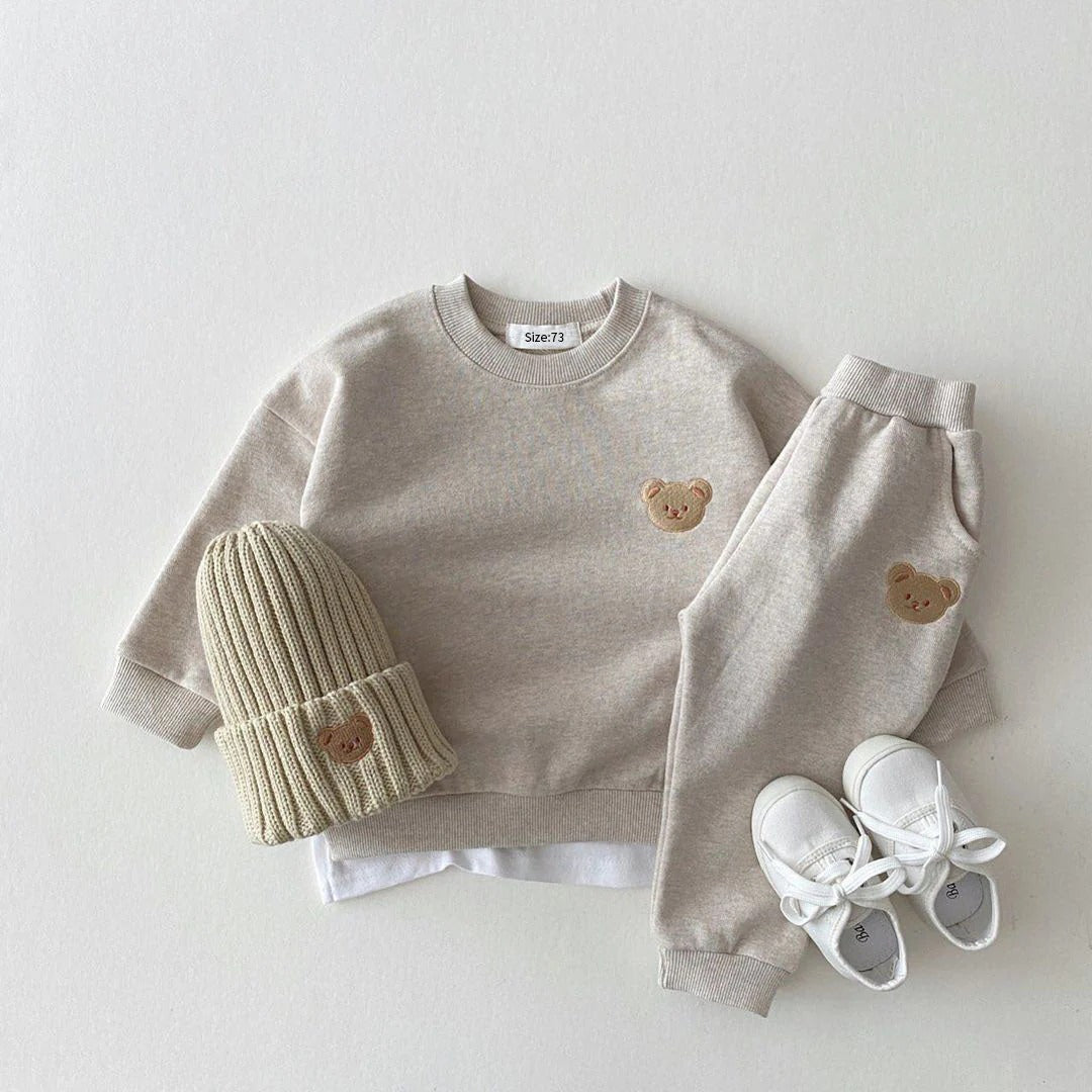 Infant Jogging Outfit: Sweatshirt, Pants, and Hat