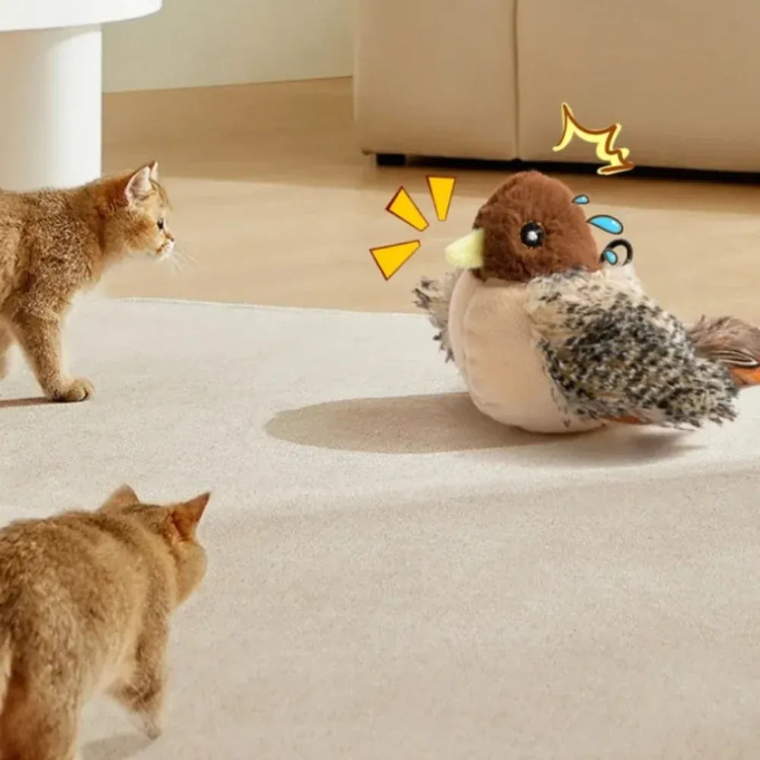 Interactive Sound-Emitting Flying Bird Cat Toy