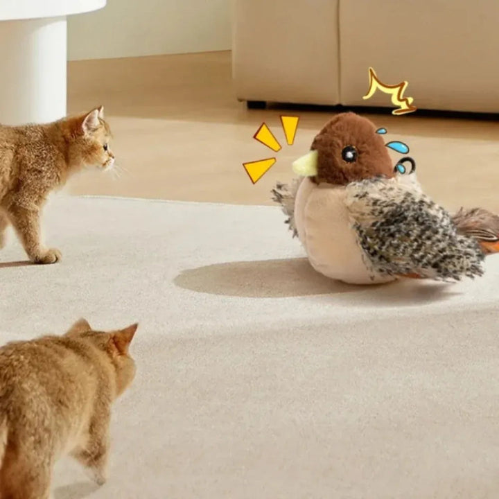 Interactive Sound-Emitting Flying Bird Cat Toy