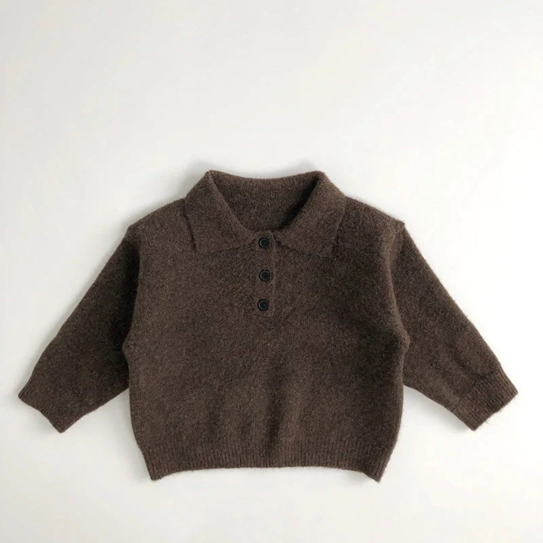 Unisex Children's Polo Sweater with Button Closure