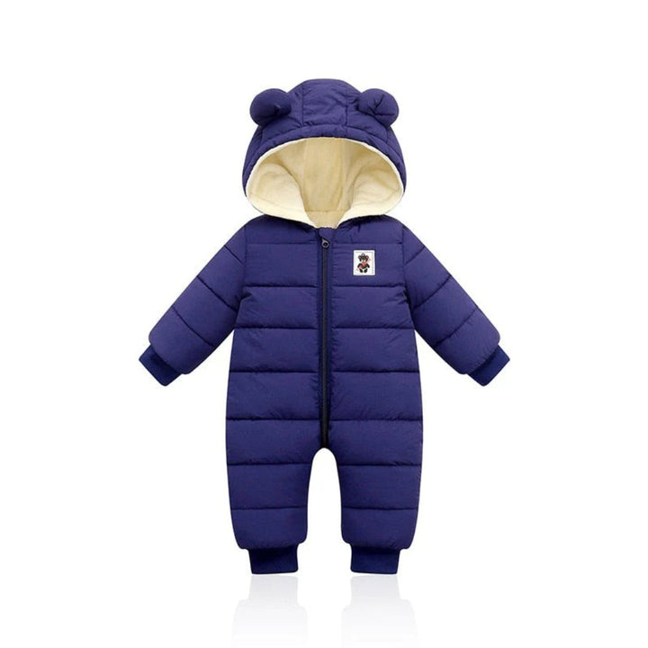 Fleece-Lined Infant Ski Suit with Matching Hat