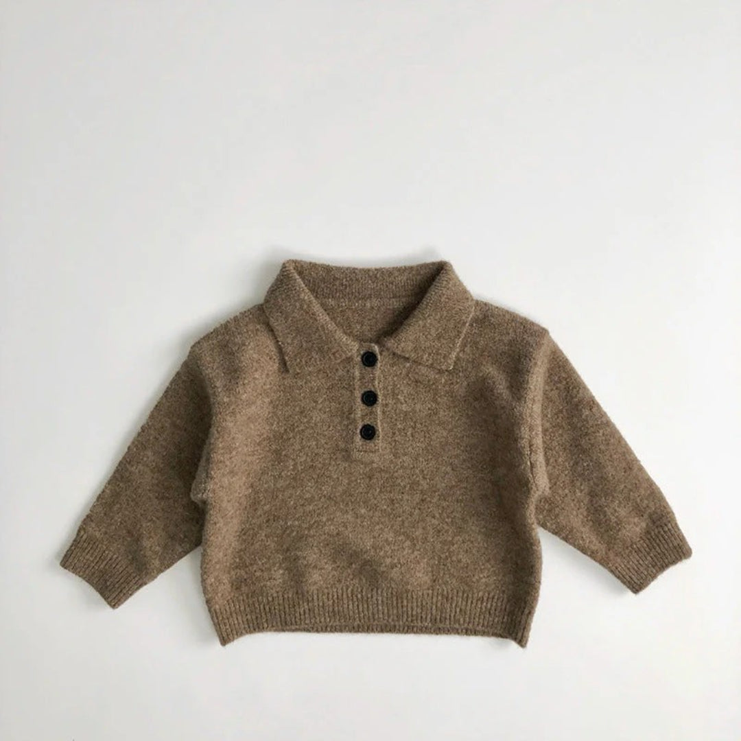 Unisex Children's Polo Sweater with Button Closure