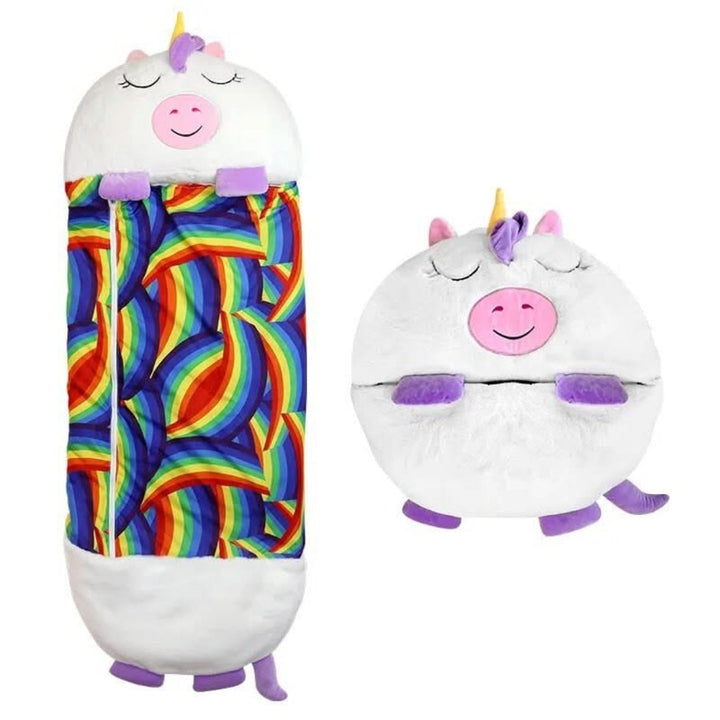 2-in-1 Plush Children's Sleeping Bag with Cuddly Toy