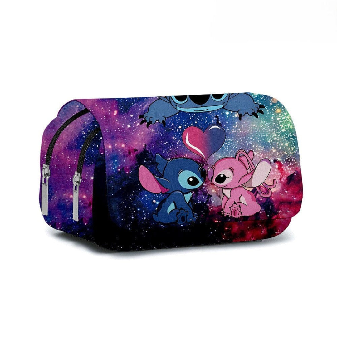 Stitched Design Flap Pencil Case