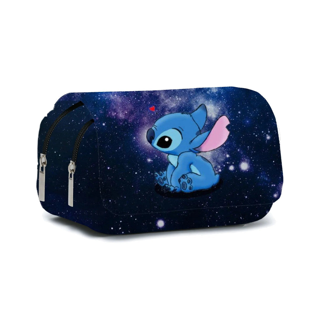 Stitched Design Flap Pencil Case