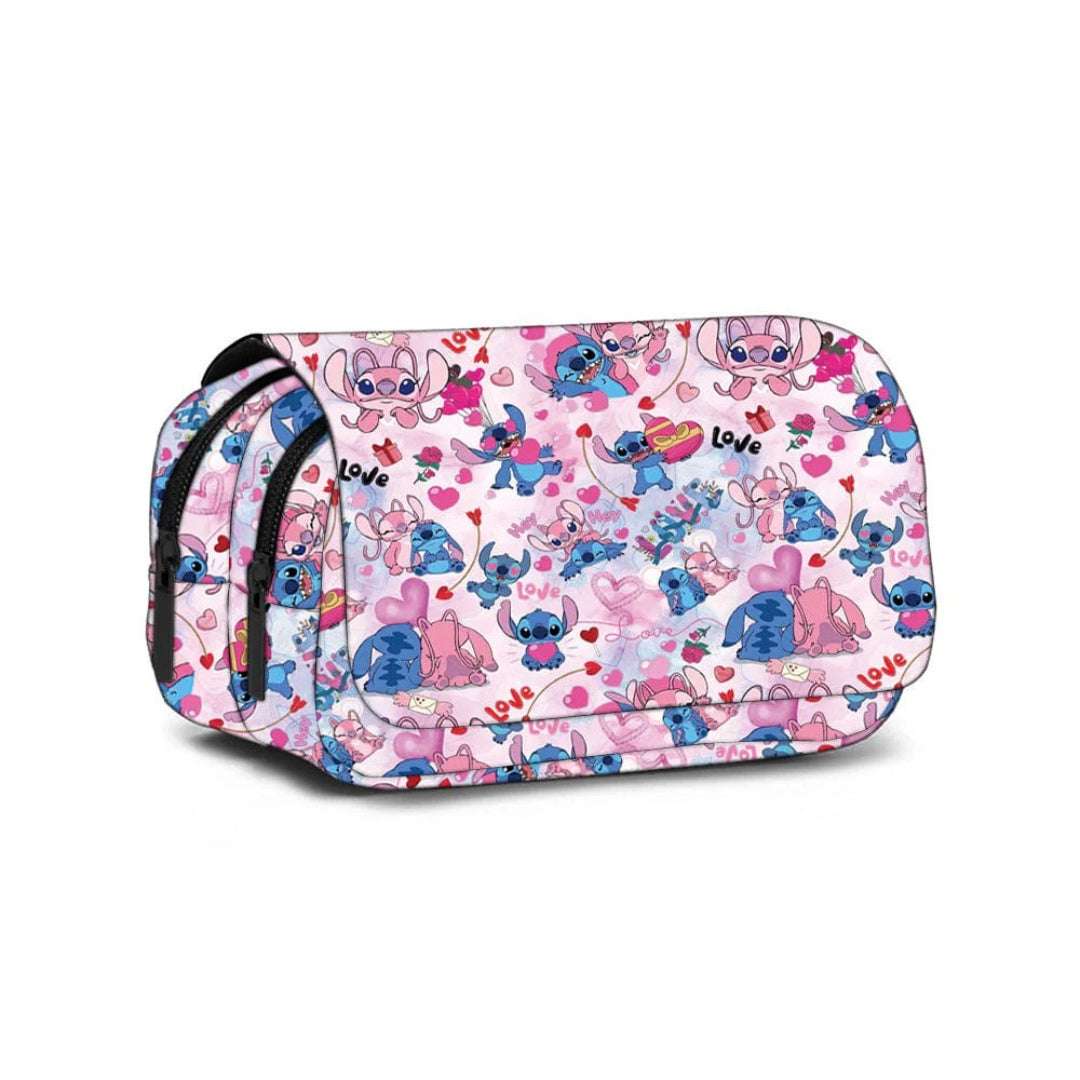 Stitched Design Flap Pencil Case
