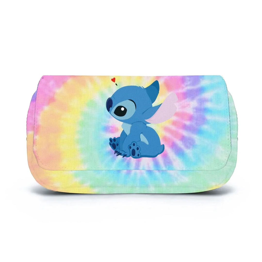 Stitched Design Flap Pencil Case