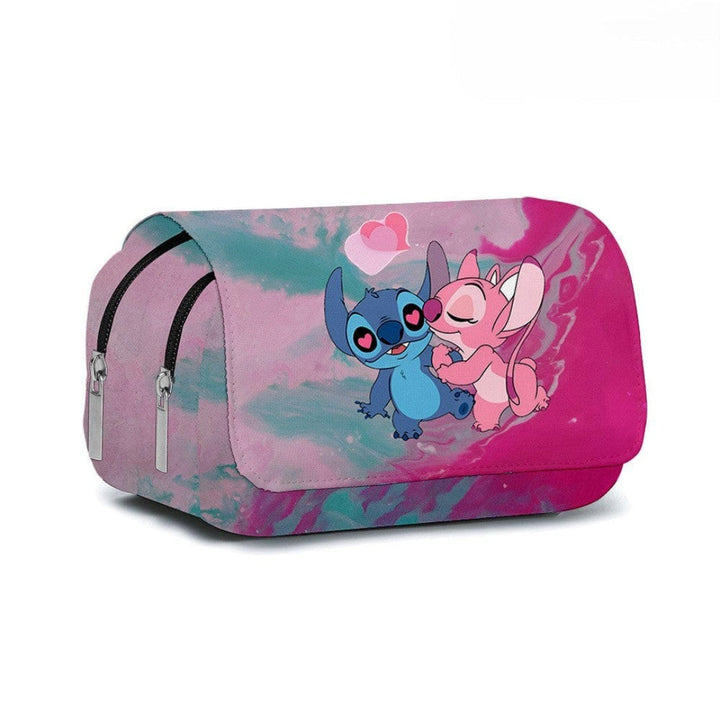 Stitched Design Flap Pencil Case