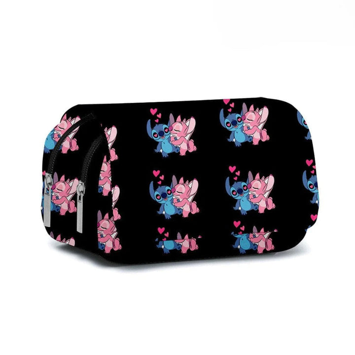 Stitched Design Flap Pencil Case