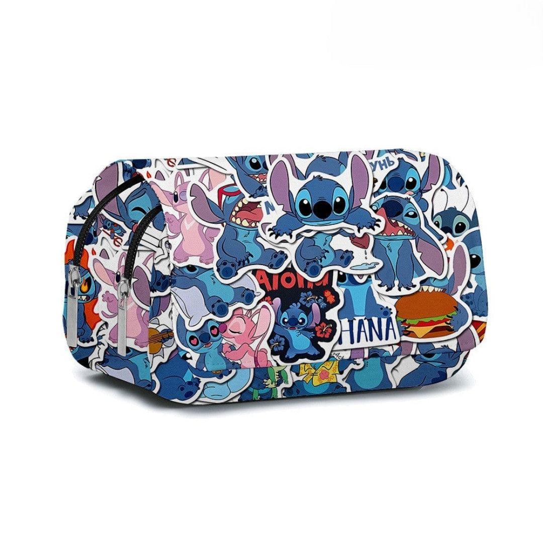 Stitched Design Flap Pencil Case