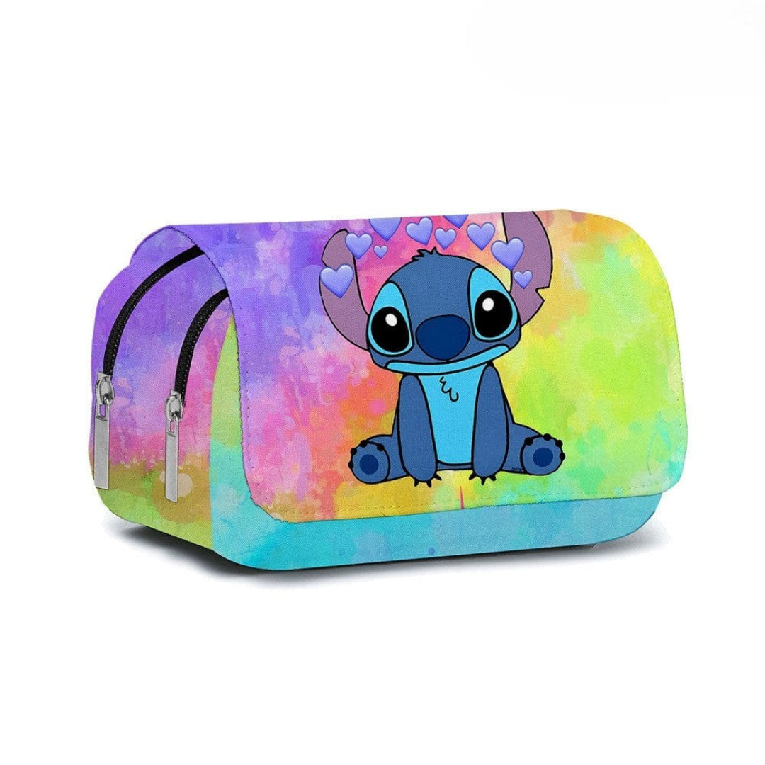 Stitched Design Flap Pencil Case