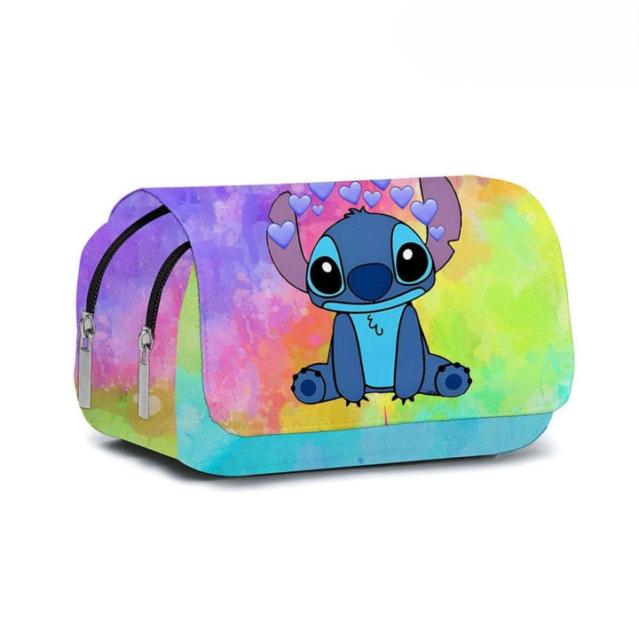 Stitched Design Flap Pencil Case