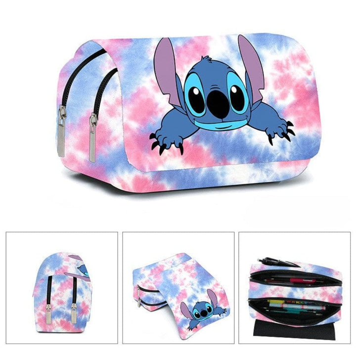 Stitched Design Flap Pencil Case
