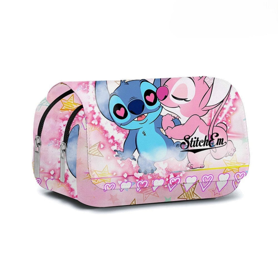 Stitched Design Flap Pencil Case